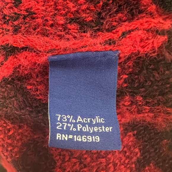 Apt.9 Womens V-Neck Leopard Print Pullover Sweater Red/Black Size Large - Picture 8 of 8